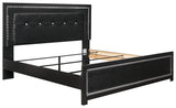 Kaydell Black King Upholstered Panel Bed - Ella Furniture