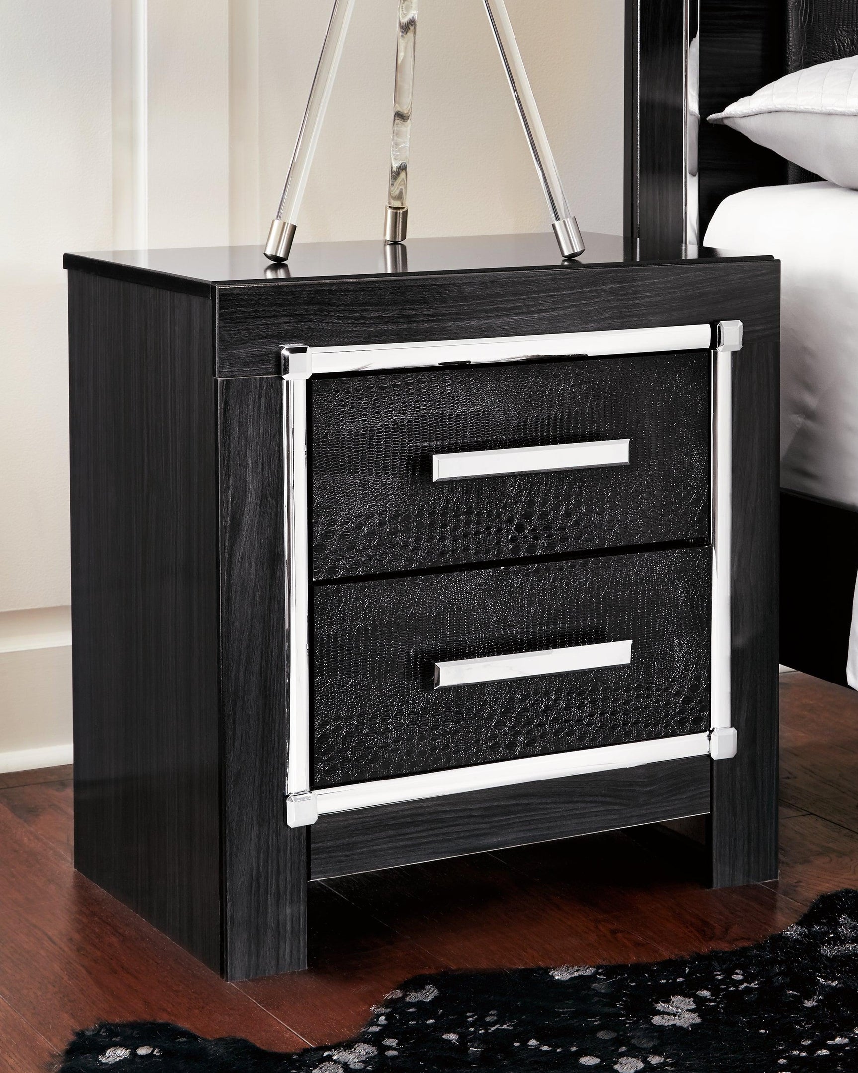 Kaydell Black Nightstand - Ella Furniture