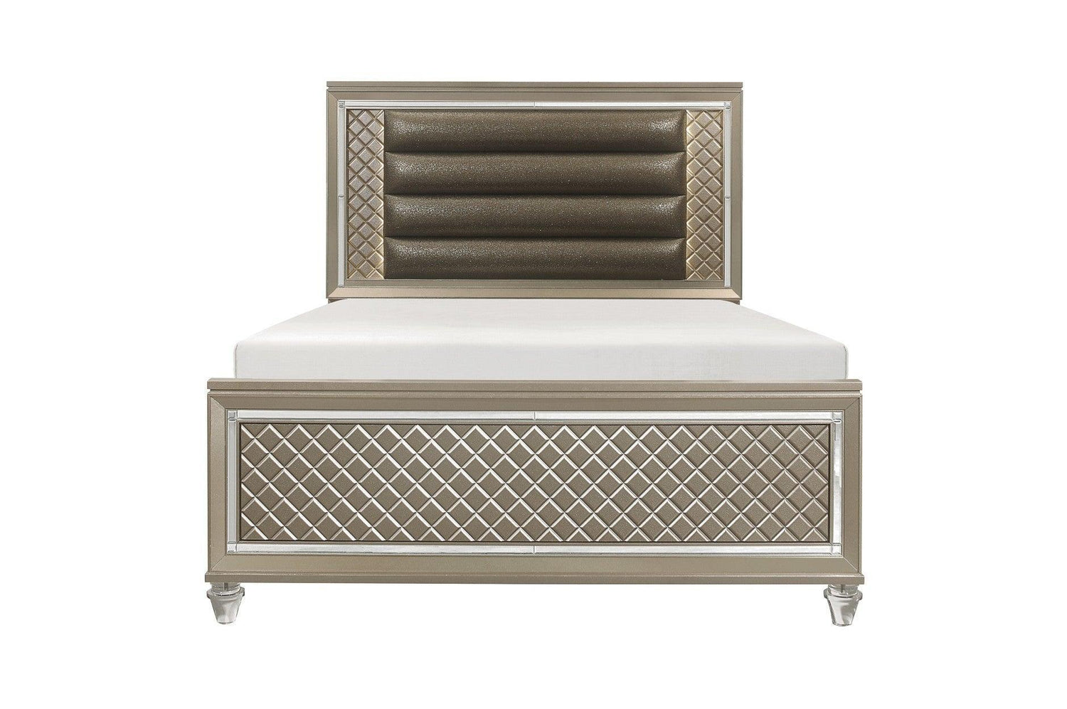 Loudon Champagne Finish Modern Classic Sturdy Pine Wood Youth Louden Platform Bedroom Set - Ella Furniture