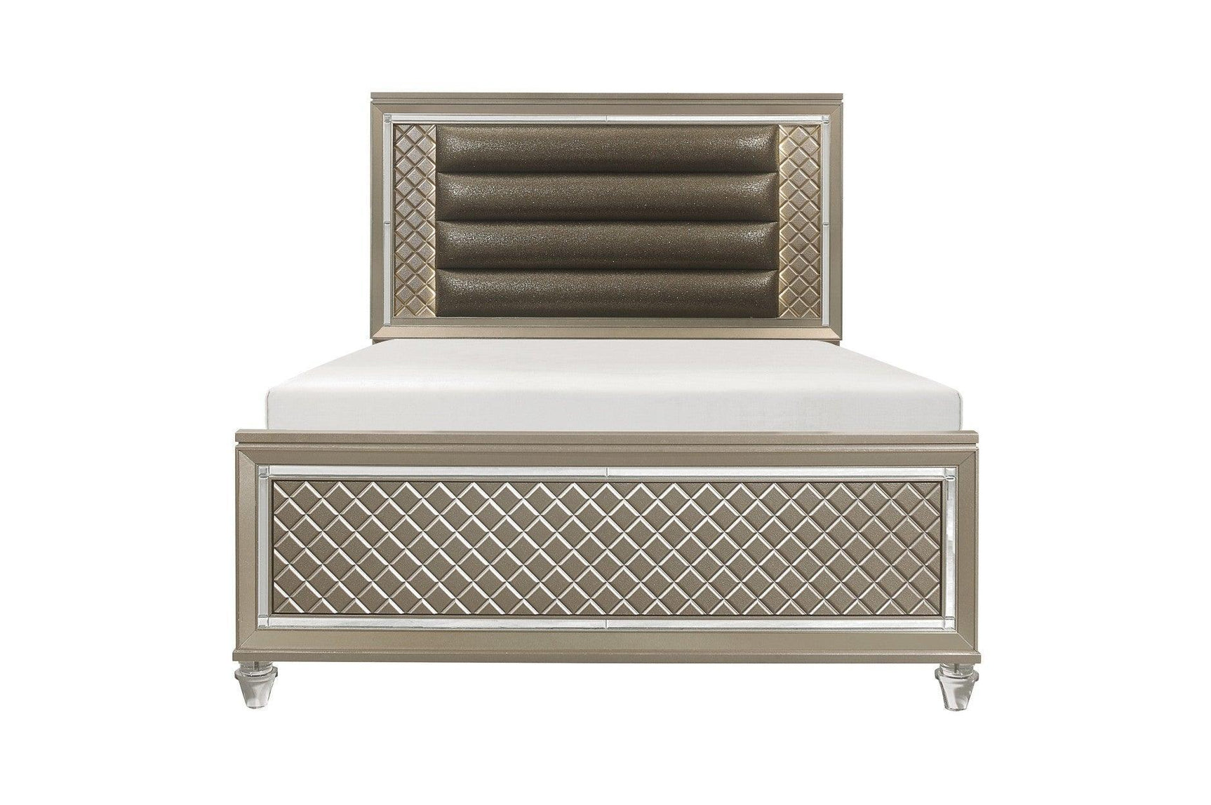 Loudon Champagne Finish Modern Classic Sturdy Pine Wood Youth Louden Platform Bedroom Set - Ella Furniture