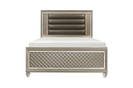 Loudon Champagne Finish Modern Classic Sturdy Pine Wood Youth Louden Platform Bedroom Set - Ella Furniture
