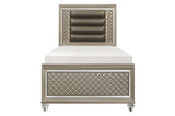 Loudon Champagne Finish Modern Classic Sturdy Pine Wood Youth Louden Platform Bedroom Set - Ella Furniture