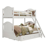 Clementine White Modern Wood And Engineered Wood Twin/full Bunk Bed With Twin Trundle - Ella Furniture