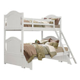 Clementine White Modern Wood And Engineered Wood Twin/full Bunk Bed With Twin Trundle - Ella Furniture