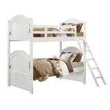 Clementine White Modern Wood And Engineered Wood Twin/twin Bunk Bed With Twin Trundle - Ella Furniture