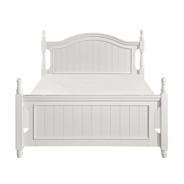Clementine White Classic Wood And Engineered Wood Youth Full Poster Bed - Ella Furniture