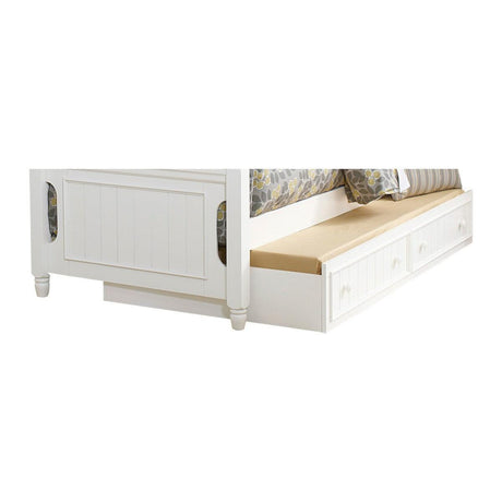 Clementine White Modern Wood And Engineered Wood Twin/twin Bunk Bed With Twin Trundle - Ella Furniture