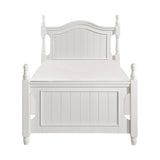 Clementine White Classic Wood And Engineered Wood Youth Twin Poster Bed - Ella Furniture