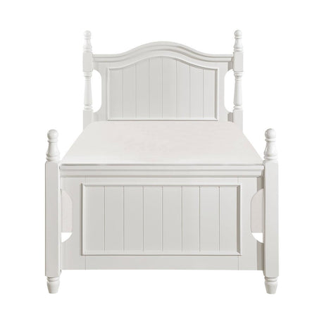 Clementine White Classic Wood And Engineered Wood Youth Twin Poster Bed - Ella Furniture