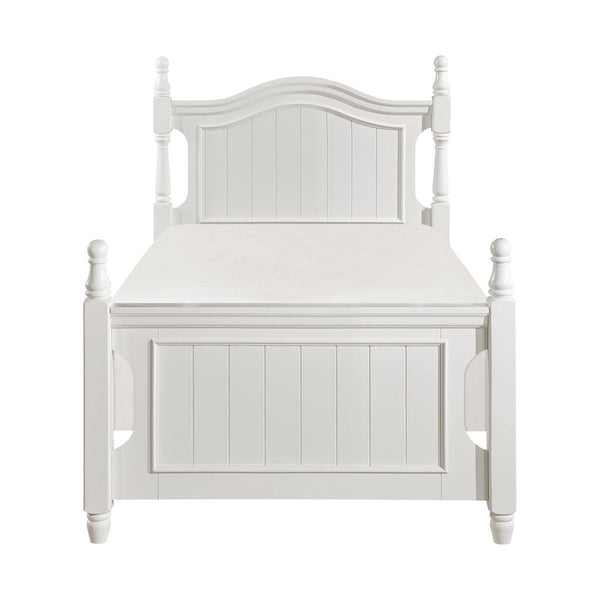 Clementine White Classic Wood And Engineered Wood Youth Twin Poster Bed - Ella Furniture