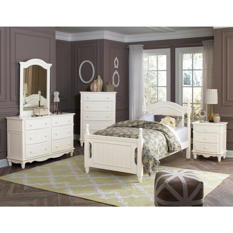 Clementine White Classic Wood And Engineered Wood Youth Twin Poster Bed - Ella Furniture