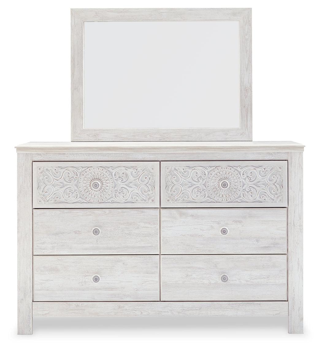 Paxberry Whitewash Dresser And Mirror - Ella Furniture