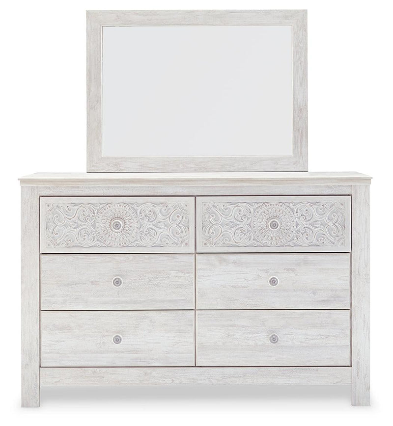 Paxberry Whitewash Dresser And Mirror - Ella Furniture