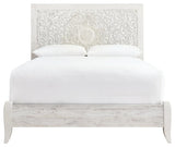 Paxberry Whitewash Queen Panel Bed - Ella Furniture