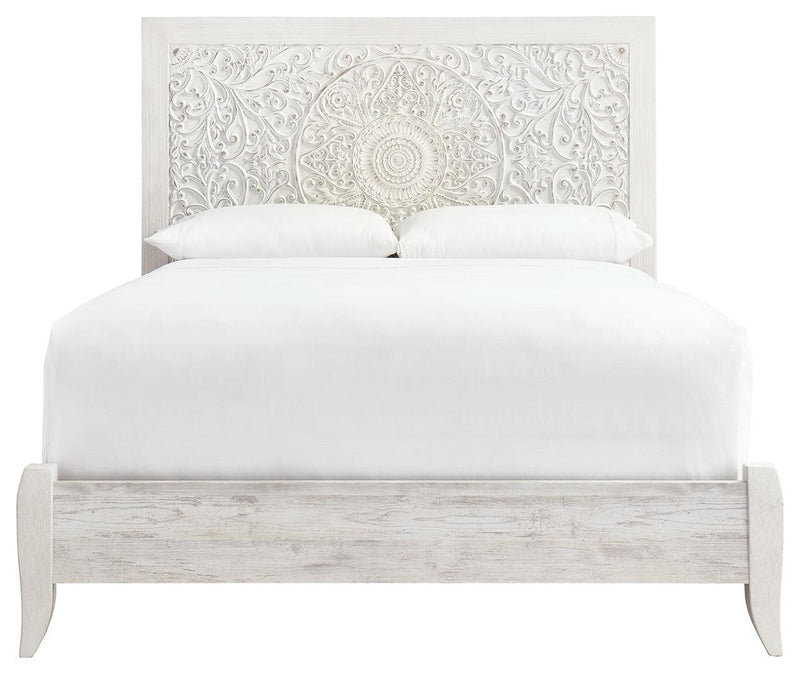 Paxberry Whitewash Queen Panel Bed