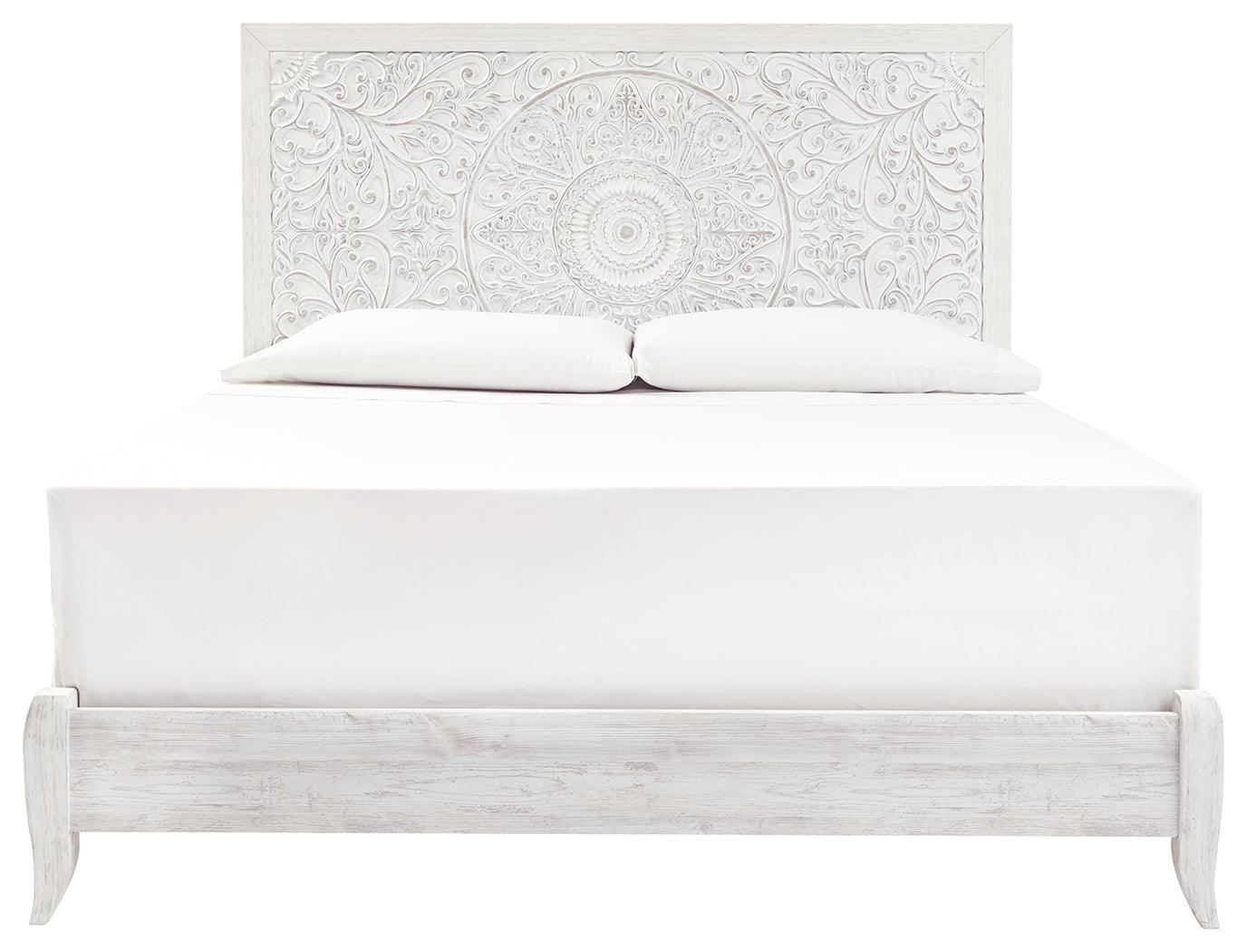 Paxberry Whitewash King Panel Bed - Ella Furniture