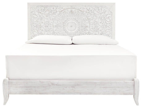 Paxberry Whitewash King Panel Bed - Ella Furniture