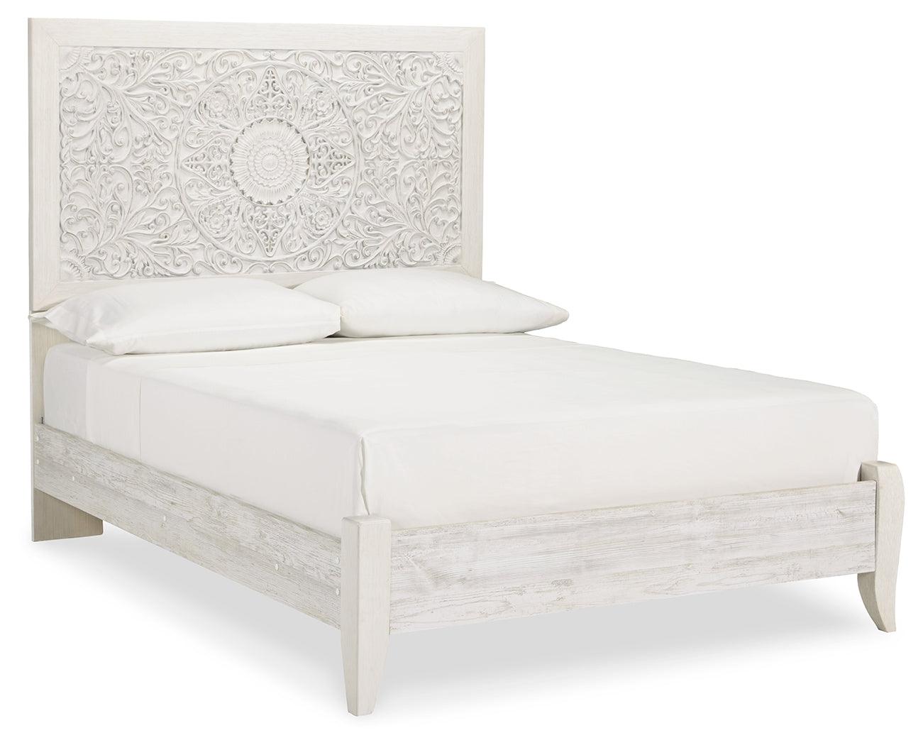 Paxberry Whitewash Full Panel Bed - Ella Furniture