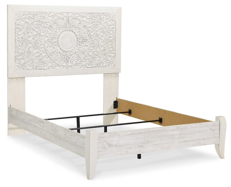 Paxberry Whitewash Full Panel Bed - Ella Furniture