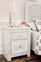 Paxberry Whitewash Nightstand - Ella Furniture