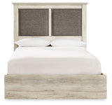 Cambeck Whitewash Queen Upholstered Panel Bed - Ella Furniture