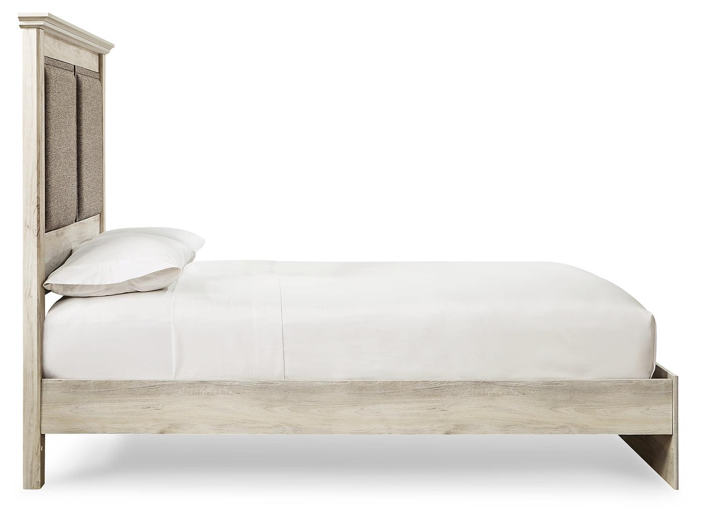 Cambeck Whitewash King Upholstered Panel Bed - Ella Furniture