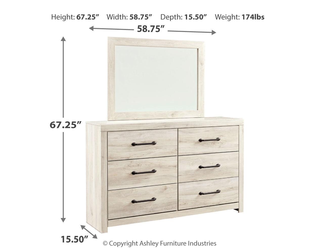 Cambeck Whitewash Dresser And Mirror - Ella Furniture