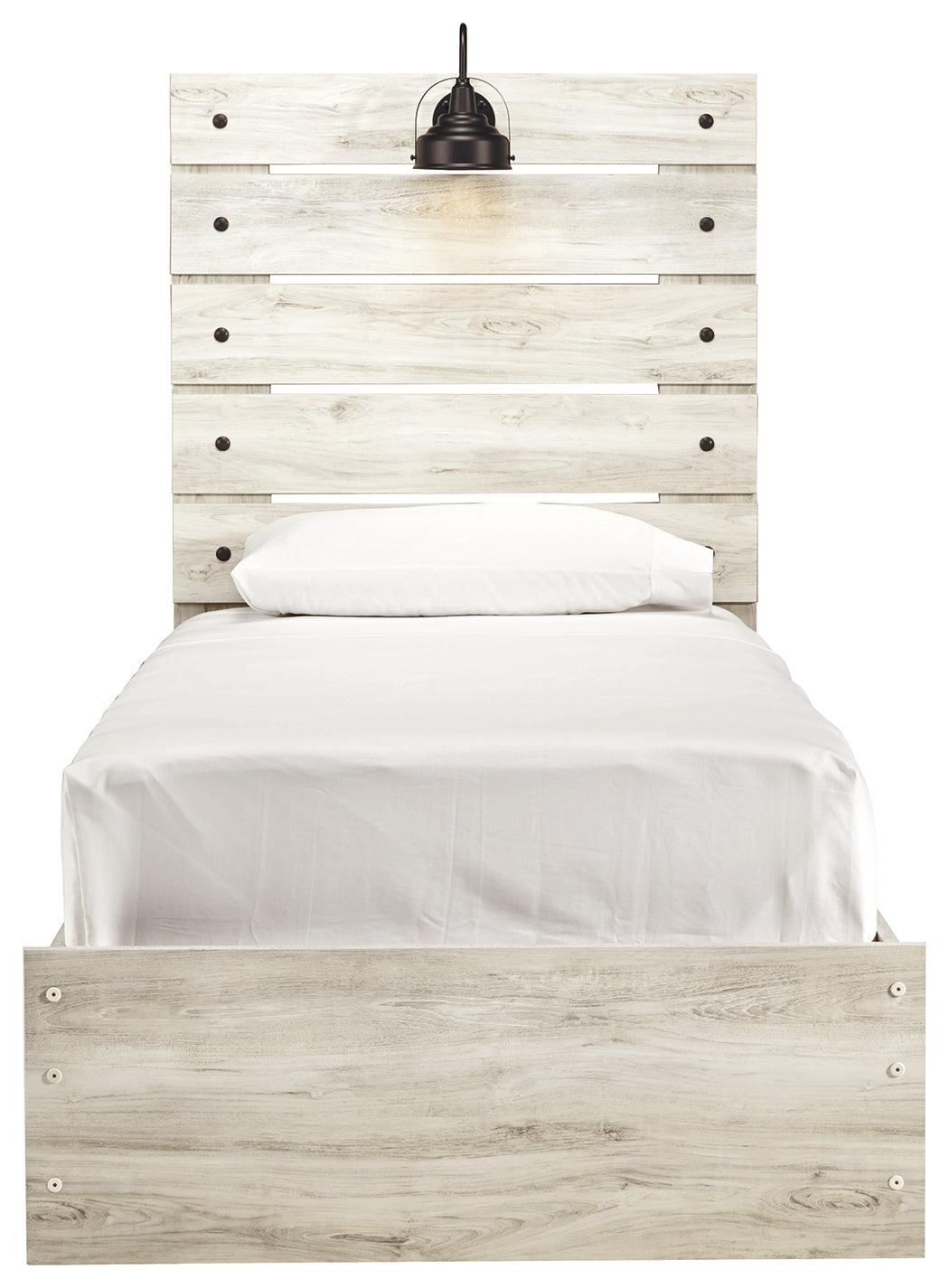 Cambeck Whitewash Twin Panel Bed - Ella Furniture