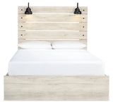 Cambeck Whitewash Queen Panel Bed With 2 Storage Drawers B192B17 - Ella Furniture