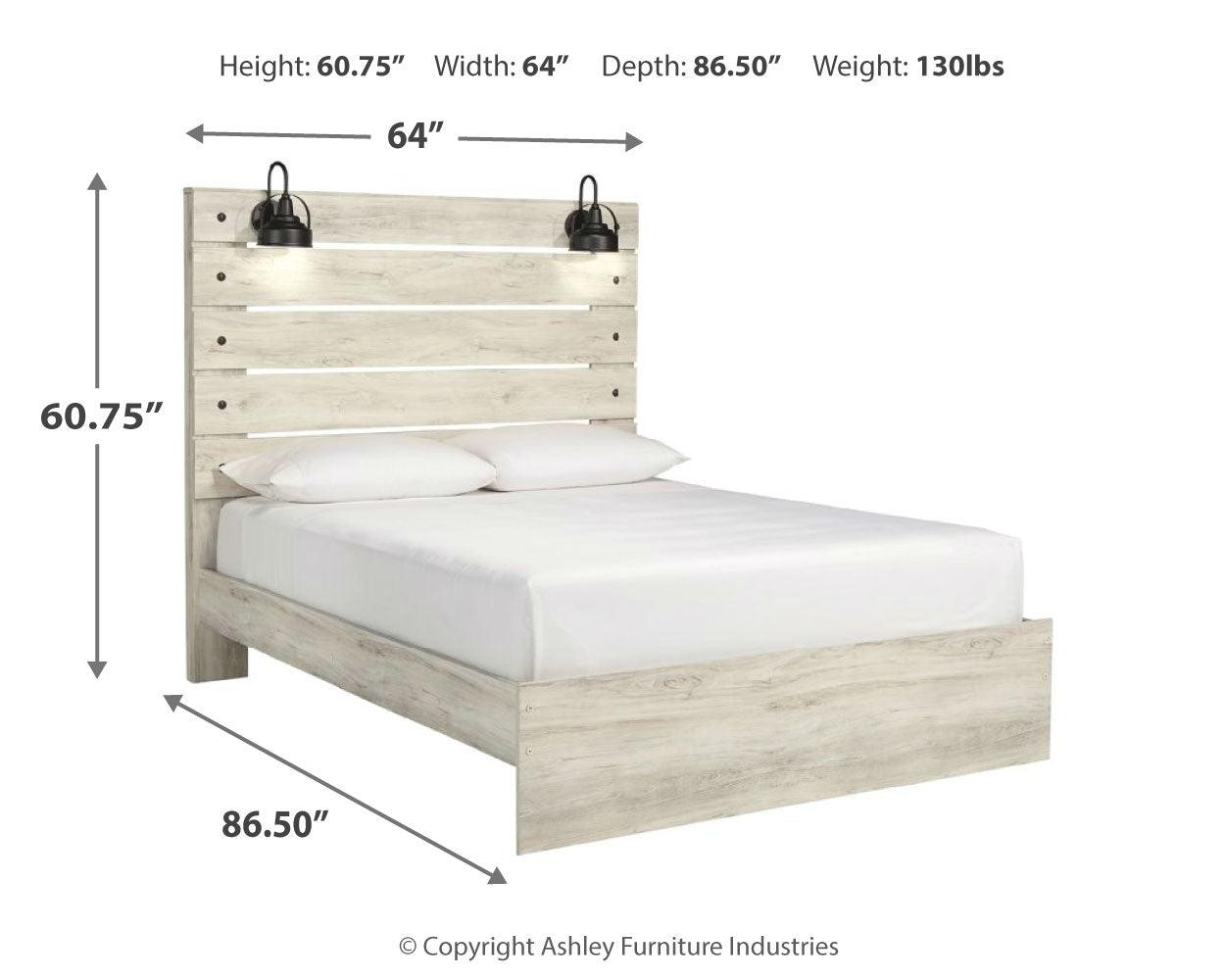 Cambeck Whitewash Queen Panel Bed - Ella Furniture