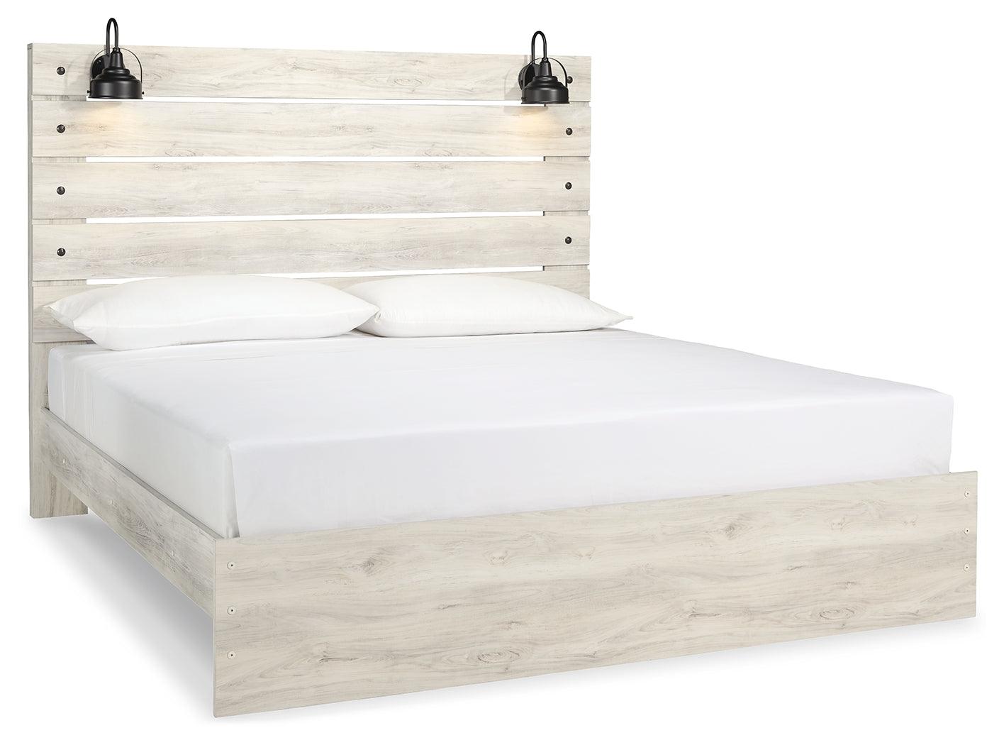 Cambeck Whitewash King Panel Bed - Ella Furniture