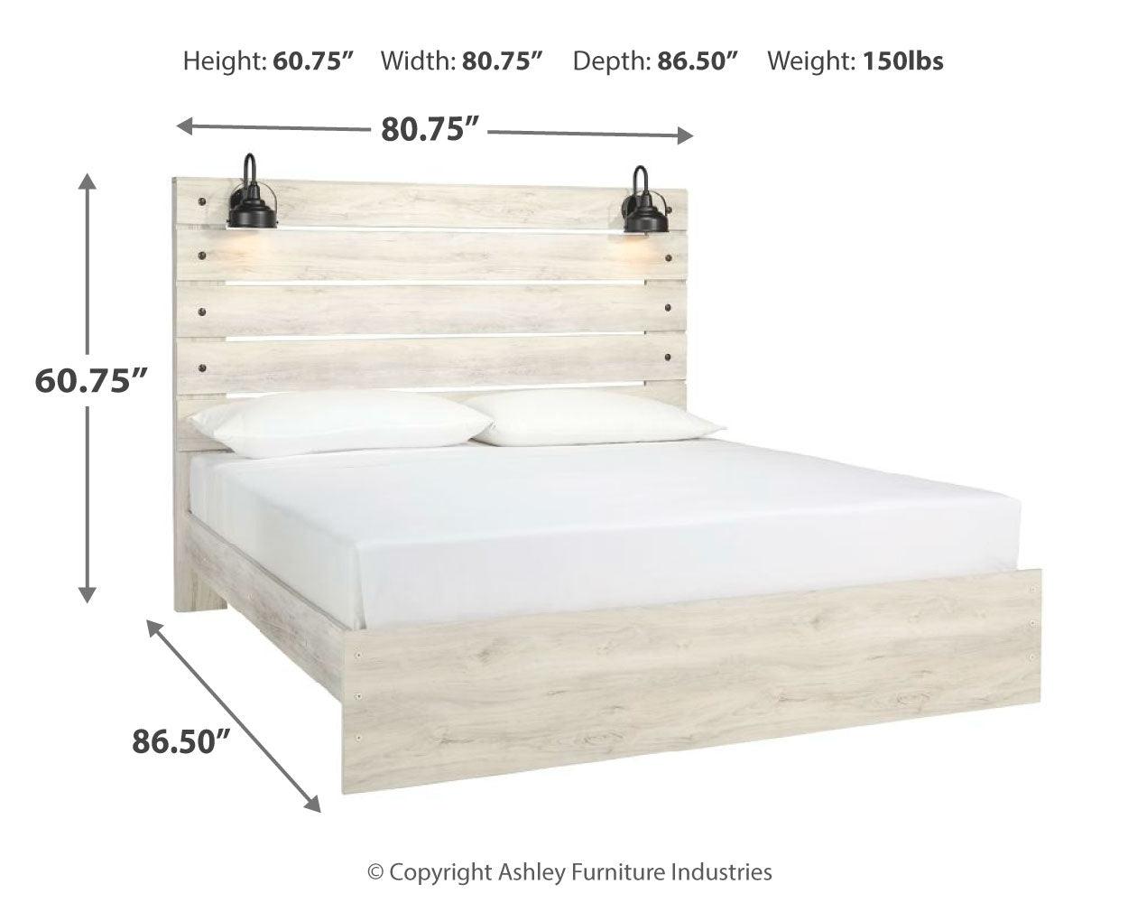 Cambeck Whitewash King Panel Bed - Ella Furniture