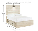 Cambeck Whitewash Full Panel Bed With 2 Storage Drawers - Ella Furniture