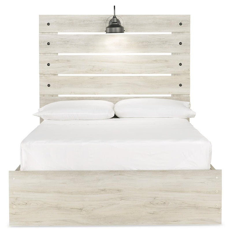 Cambeck Whitewash Full Panel Bed With 4 Storage Drawers - Ella Furniture
