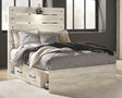Cambeck Whitewash Full Panel Bed With 4 Storage Drawers - Ella Furniture
