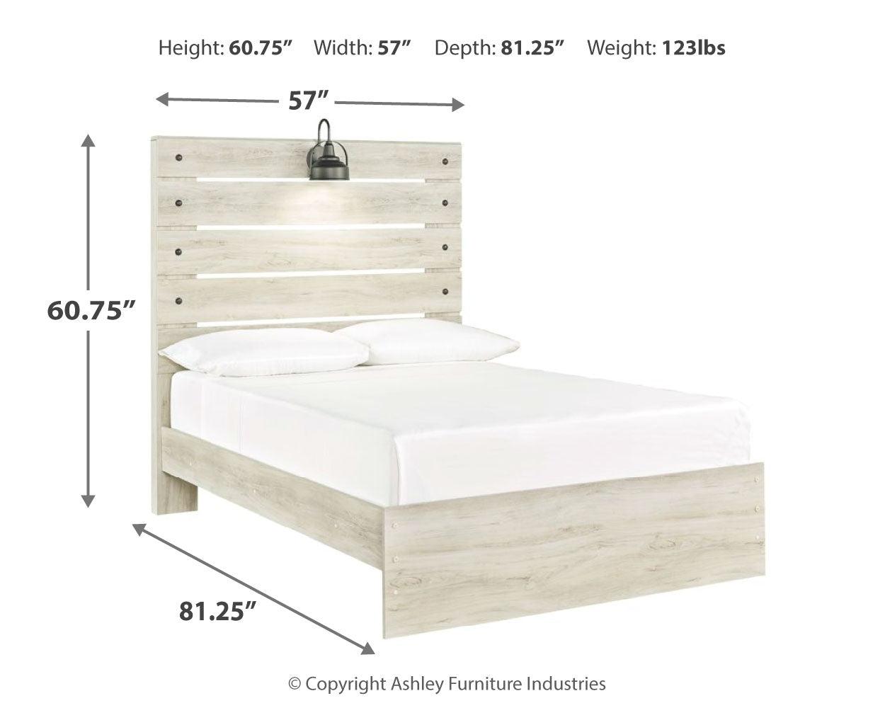 Cambeck Whitewash Full Panel Bed - Ella Furniture