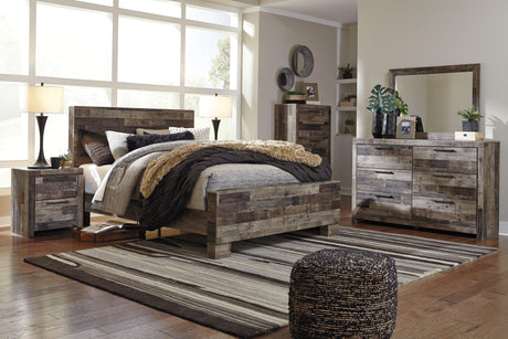 Derekson Multi Gray Queen Panel Bed - Ella Furniture