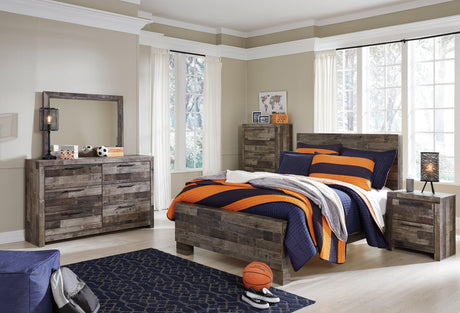 Derekson Multi Gray Full Panel Bed - Ella Furniture