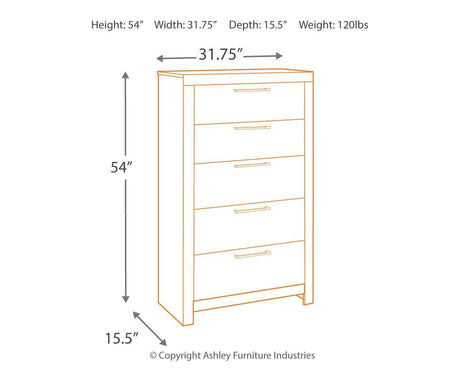 Derekson Multi Gray Chest of Drawers dimension diagram