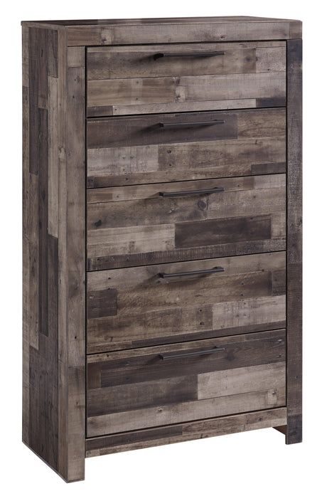 Derekson Multi Gray Chest of Drawers angled view