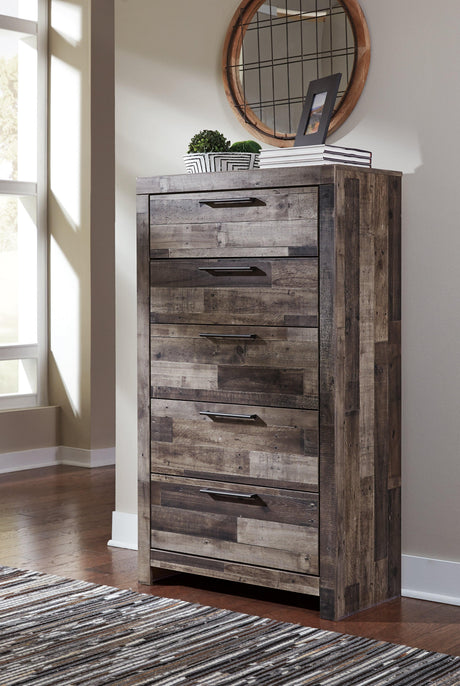 Derekson Multi Gray Chest of Drawers side angle