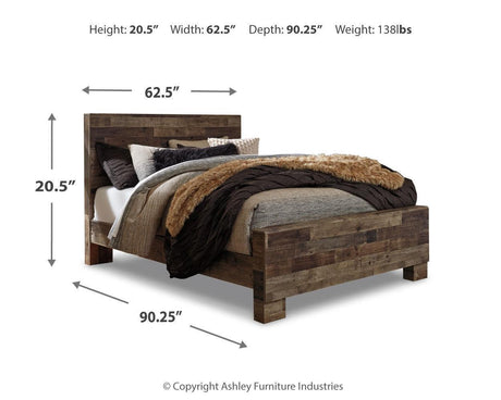 Derekson Multi Gray Queen Panel Bed - Ella Furniture