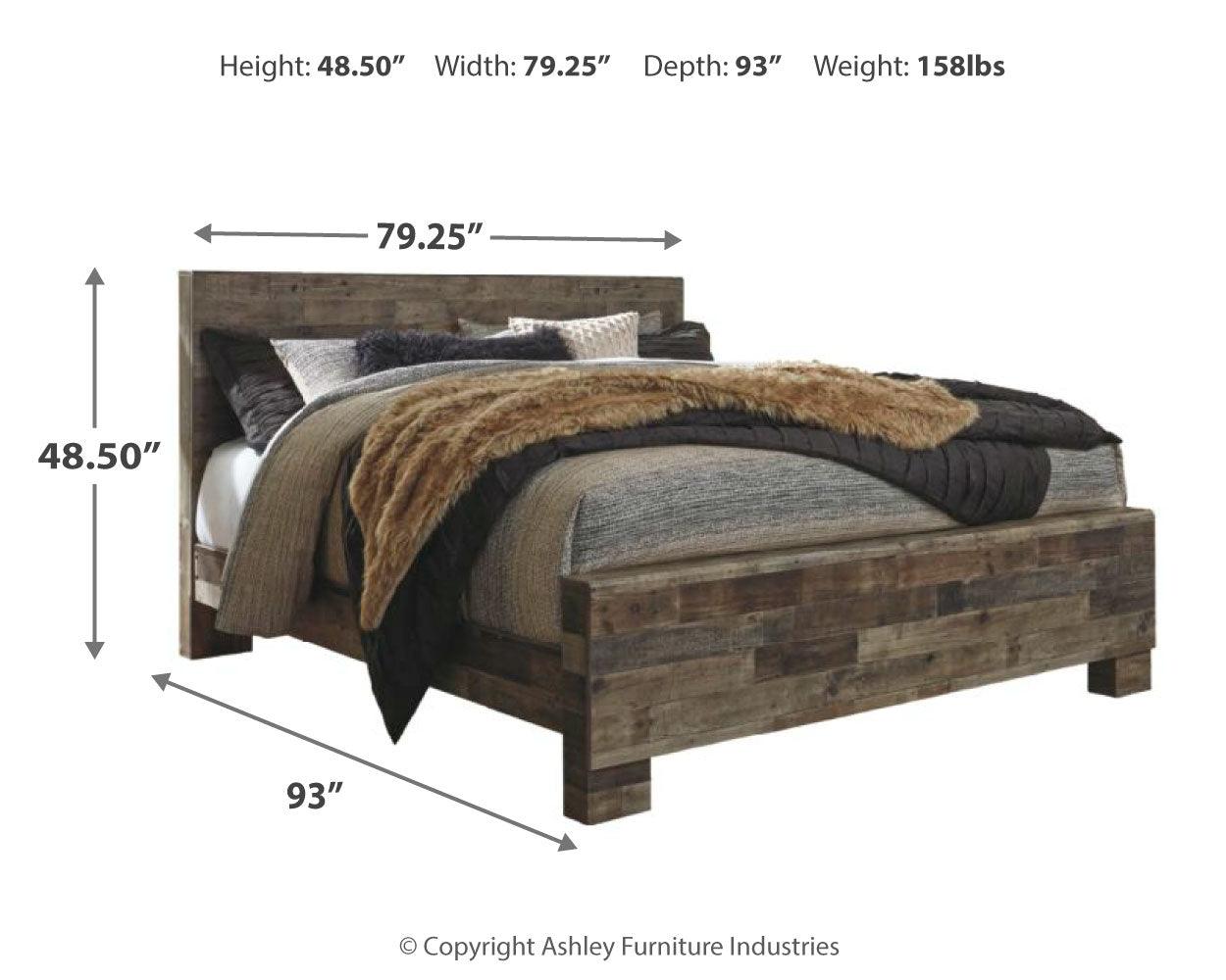 Derekson Multi Gray King Panel Bed - Ella Furniture