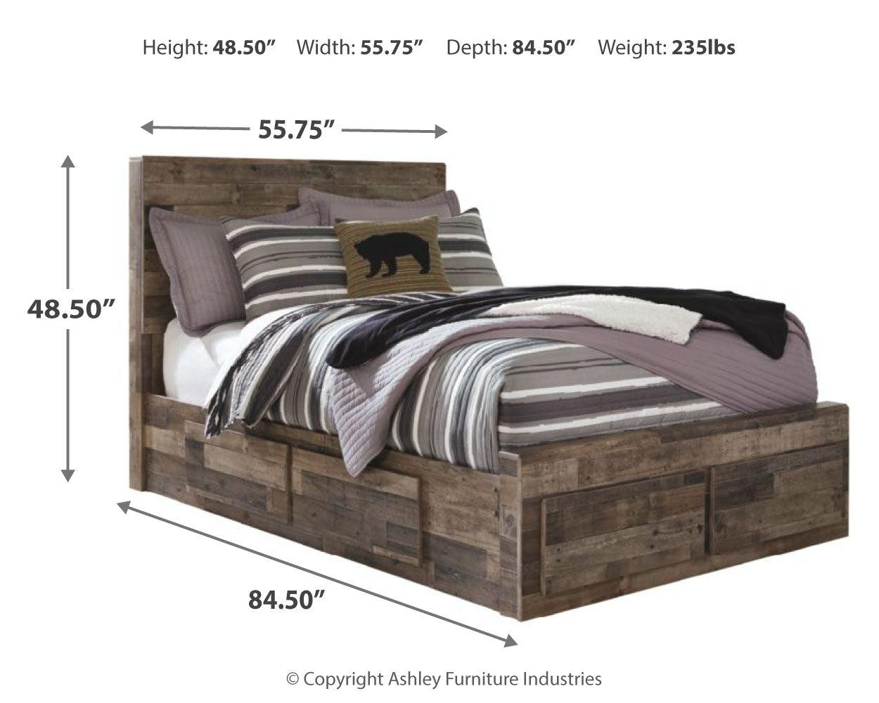 Derekson Multi Gray Full Panel Bed With 6 Storage Drawers - Ella Furniture