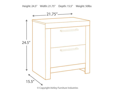 Derekson Multi Gray Nightstand - Ella Furniture