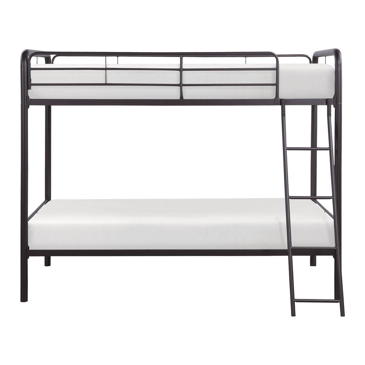 Lunar Dark Bronze Modern Traditional Metal Twin/twin Sturdy Ladder Bunk Bed Assembly Required - Ella Furniture