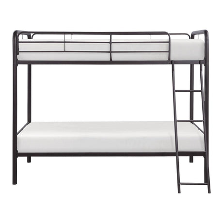 Lunar Dark Bronze Modern Traditional Metal Twin/twin Sturdy Ladder Bunk Bed Assembly Required - Ella Furniture