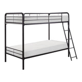 Lunar Dark Bronze Modern Traditional Metal Twin/twin Sturdy Ladder Bunk Bed Assembly Required - Ella Furniture
