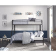Lunar Dark Bronze Modern Traditional Metal Twin/Full Sturdy Ladder Bunk Bed Assembly Required - Ella Furniture