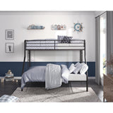 Lunar Dark Bronze Modern Traditional Metal Twin/Full Sturdy Ladder Bunk Bed Assembly Required - Ella Furniture